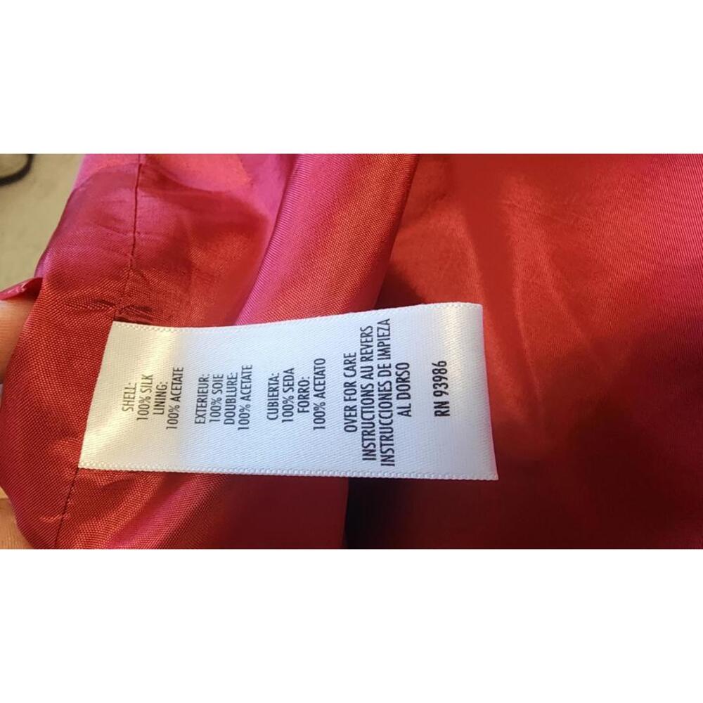 NWT August Silk open blazer jacket pinky red floral 100 sik timeless 4 EEE23 - Picture 6 of 6
